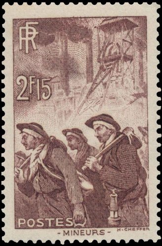 Francia, 1938. Mineros. Calcografía.