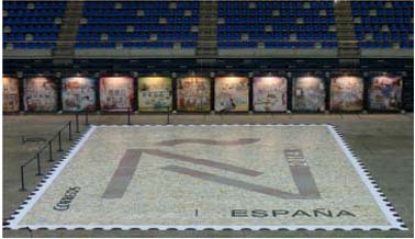Zaragoza. 2016-09-14 al 18. EXFILNA-ECC 2016. Auditorio. Mosaico de sellos.jpg