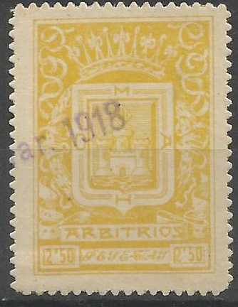 VILAFRANCA del PANADES (barcelona) 2,50 pt año 1918