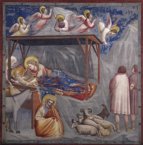 Natividad, de Giotto, año 1304, Padua, Capilla de los Scrovegni