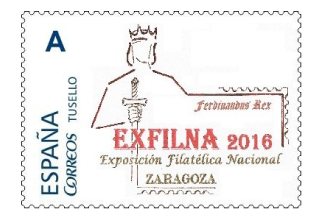 Zaragoza. 2016-09-14 al 18. EXFILNA-ECC 2016. Ediciones. 32. Fesofi. Sello personalizado logo Exfilna.jpg