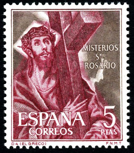 1962_Espana_Cristo portando la cruz, El Greco, de Misterios del Santisimo Rosario.jpg