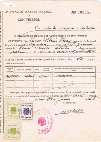SAN FERREOL documento 1958