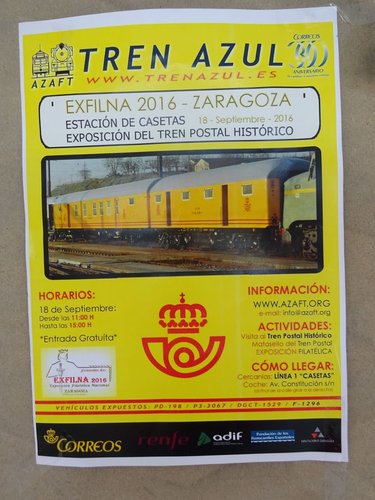Zaragoza. 2016-09-14 al 18. EXFILNA-ECC 2016. AZAFT. Tren Postal. Casetas. 2016-09-18. Imagen 01. Baja.JPG