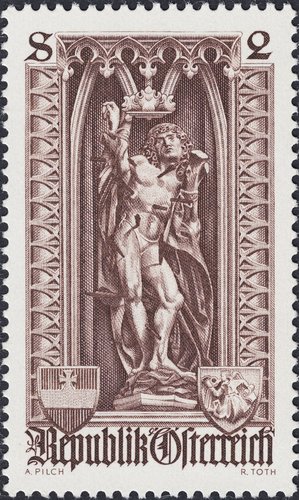 1969. Austria. San Sebastián,  estatua en la catedral de San Esteban, Viena.