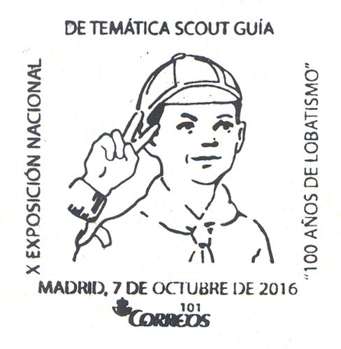 Madrid. 2016-10-07 al 15. X Exposicion Nacional de Tematica Scout-Guia. Matasellos. Baja.jpg