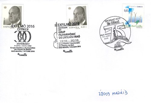 Mao (Mahon). 2016-10-07 al 12. Exfilmo 2016. Carta con los tres matasellos. Baja.jpg