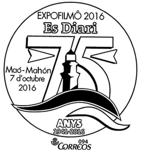 Mao (Mahon). 2016-10-07 al 12. Exfilmo 2016. Matasellos. 75 anys Es Diari. Boceto. Baja.jpg