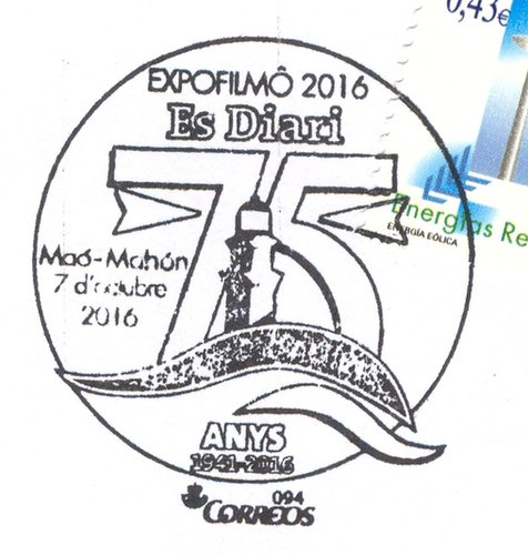 Mao (Mahon). 2016-10-07 al 12. Exfilmo 2016. Matasellos. 75 anys Es Diari. Baja.jpg