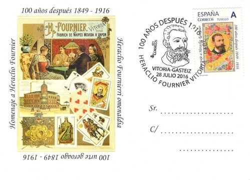 Vitoria-Gasteiz. Heraclio Fournier Vitoria. 100 anos despues. Tarjeta postal. Anverso. 2. Matasellada. Baja.jpg