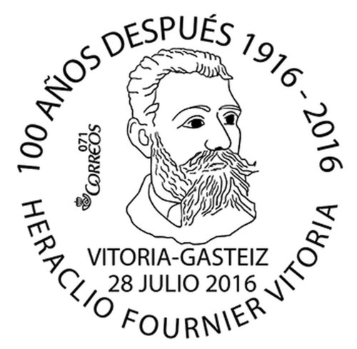 Vitoria-Gasteiz. Heraclio Fournier Vitoria. 100 anos despues. Matasellos. Boceto. Baja.jpg