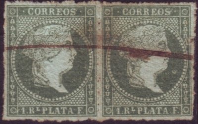 sello con perforacion privada con maquina de cocer. verde bronce