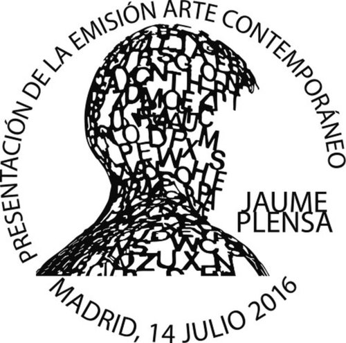 2016-07-14. Arte Contemporaneo Espanol. Jaume Plensa. Presentacion. 12-09-2016. Matasellos. Boceto. Baja.jpg