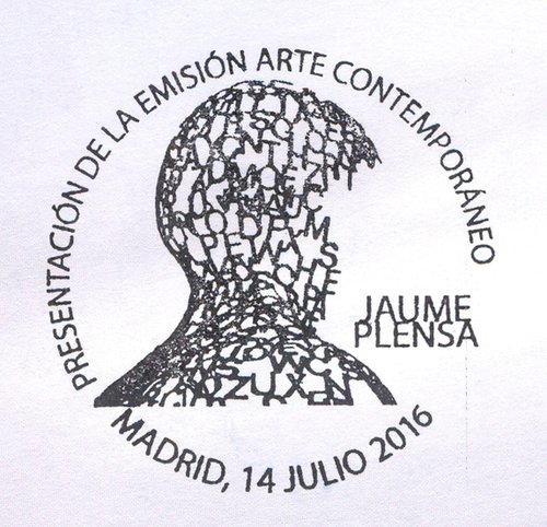 2016-07-14. Arte Contemporaneo Espanol. Jaume Plensa. Presentacion. 12-09-2016. Matasellos. Baja.jpg