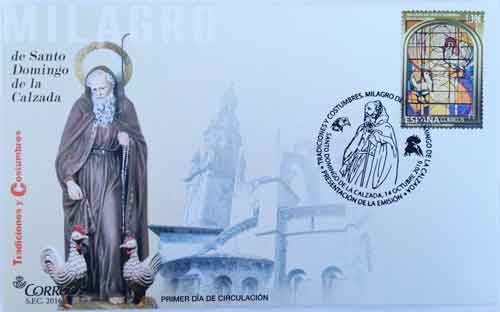 2016-10-14. Tradiciones y Costumbres. Milagro de Santo Domingo de la Calzada. Presentación. 2016-10-26. Sobre matasellado.jpg